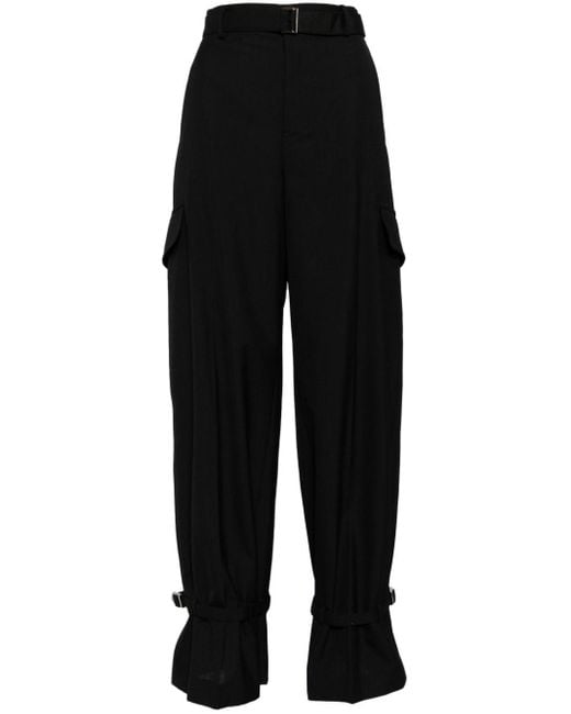 Sacai Black Belted Tailored Trousers