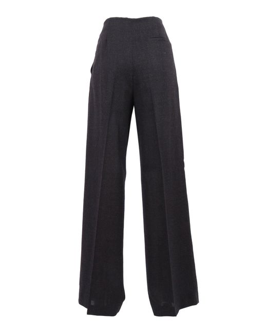 Alberta Ferretti Blue Wide-Leg Trousers With High Waist And Pleated Detail
