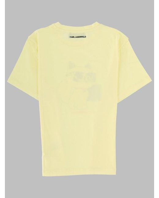 Karl Lagerfeld Yellow T Shirt Con Stampa