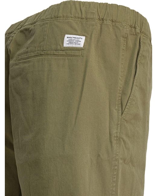 Norse Projects Noorse Projecten Ezra Ontspannen Biologische Stretch Twill Short in het Green voor heren