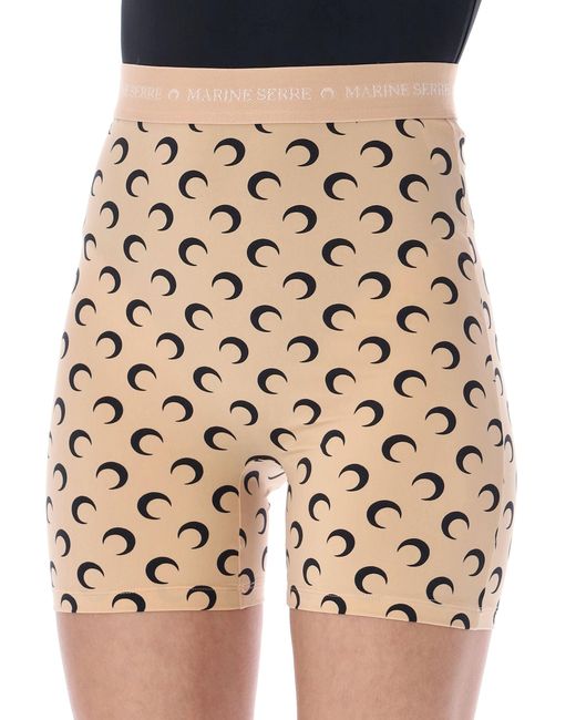 MARINE SERRE Natural Recycled Moon Shorts