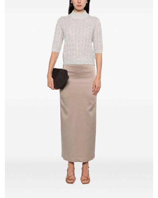 Brunello Cucinelli White Wool Knitted Jumper
