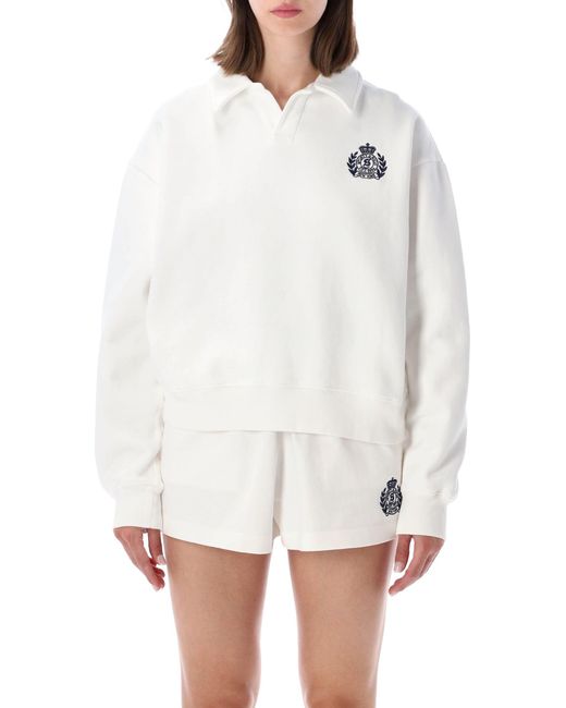 Sporty & Rich White New York Polo Sweatshirt