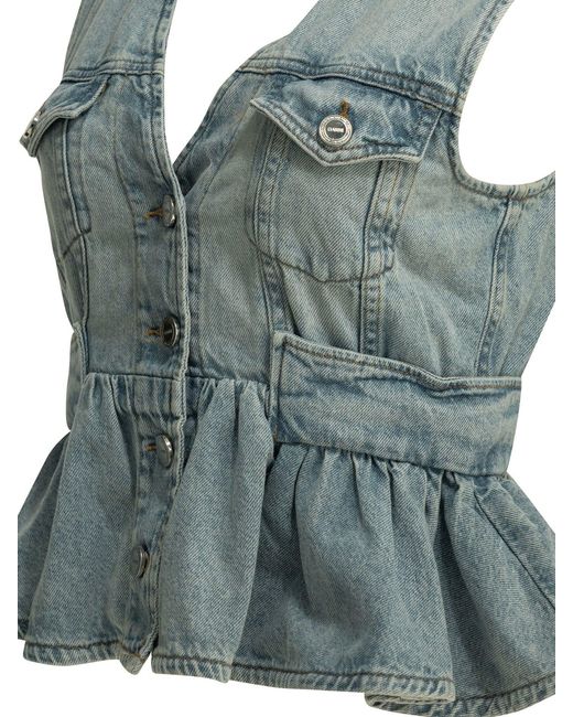 Ganni Blue Denim Vest