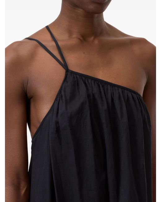 Closed Black One-Shoulder Cotton Dress