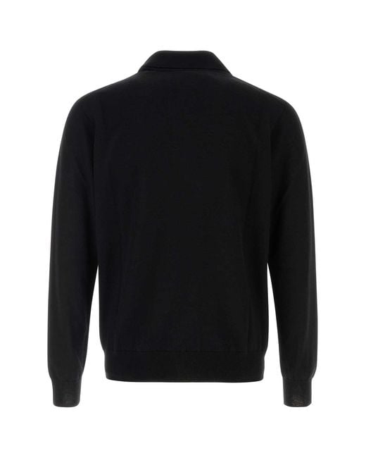 The Row Black Cashmere Selio Polo Shirt