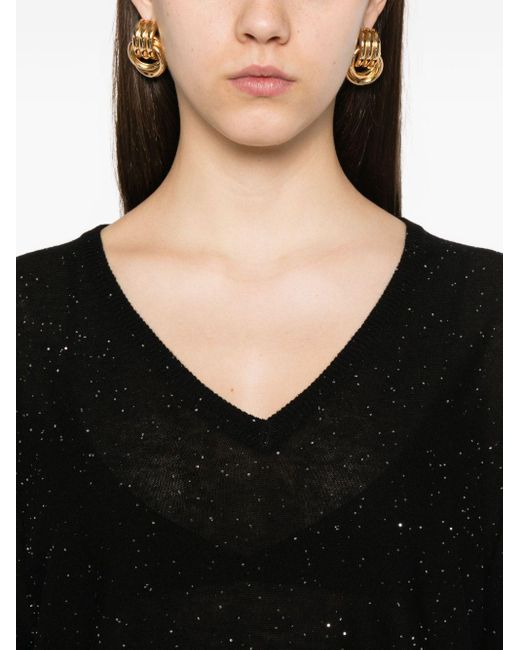 Fabiana Filippi Black Wolle gegen Nackenpullover