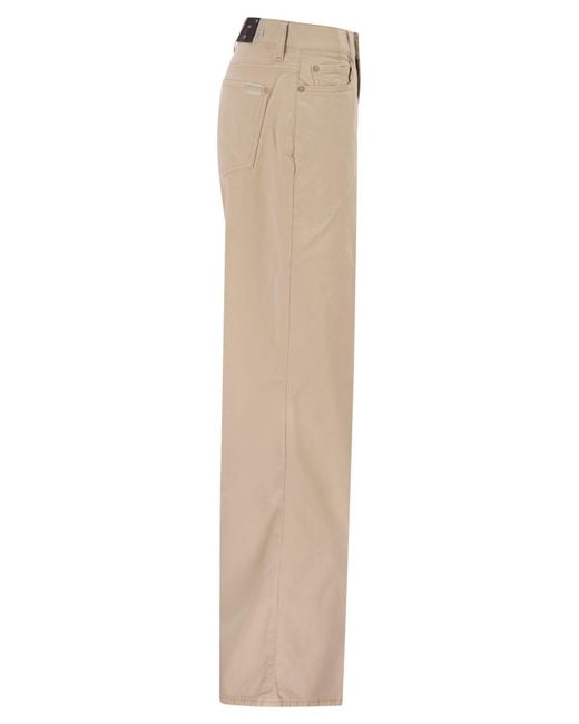 7 For All Mankind Natural Lotta Wide Leg Stretch Denim Jeans