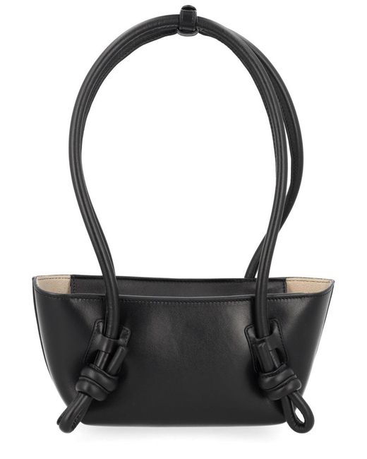 Hereu Black Leather Top-Handle Bag