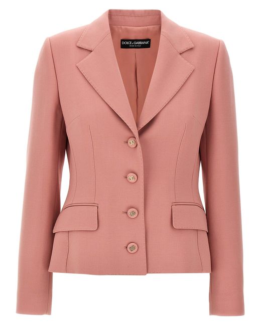 Dolce & Gabbana Zoete Enkelknop Jas in het Pink