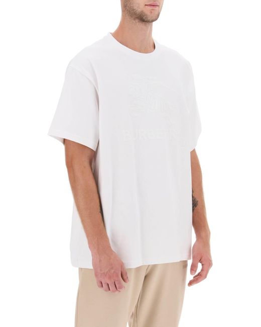 Burberry Ekd Stickerei 'Raynerton' übergroßes T -Shirt in White für Herren