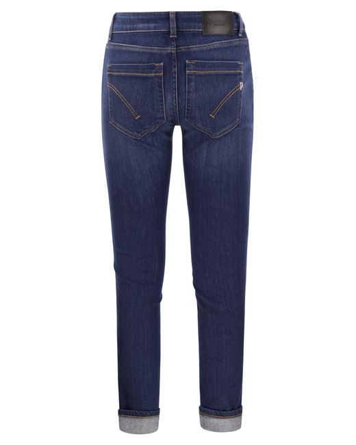 Dondup Monroe Five Pocket Skinny Fit Jeans in het Blue