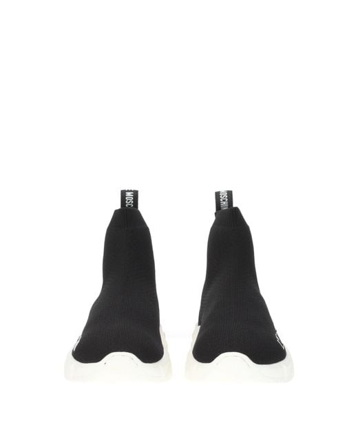 Love Moschino Black Sneakers Donna Tessuto Nero/Bianco