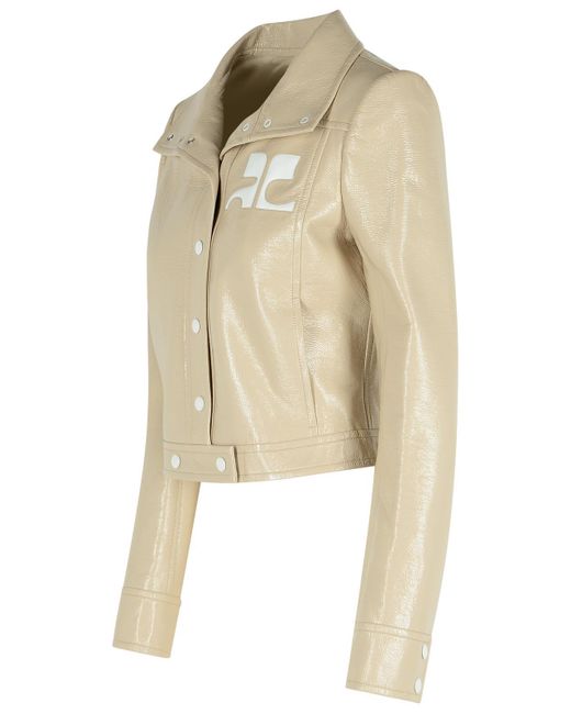 Courreges Natural Reedition' Ivory Cotton Blend Jacket