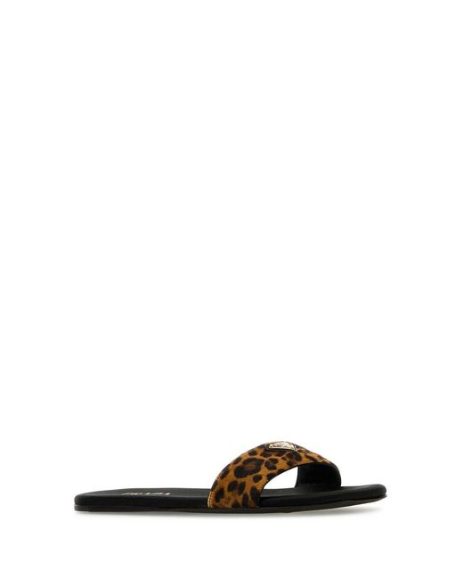 Prada Black Calf Hair Slippers