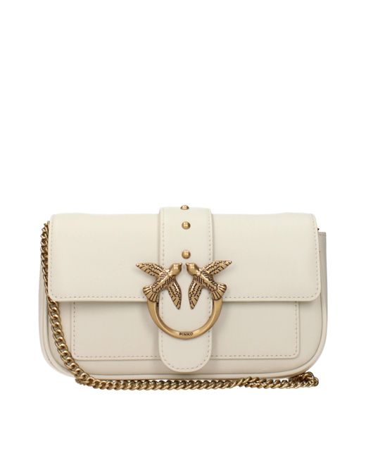Pinko Natural Love Crossbody Bags/Ivory Leather