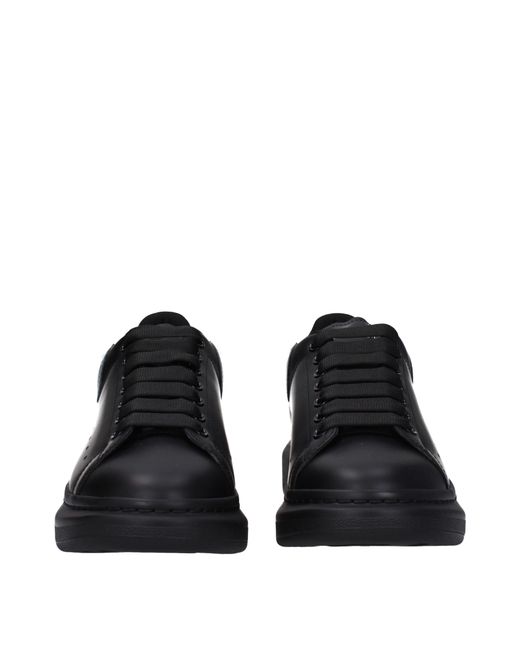 McQueen Black Oversized Leather Sneakers for men