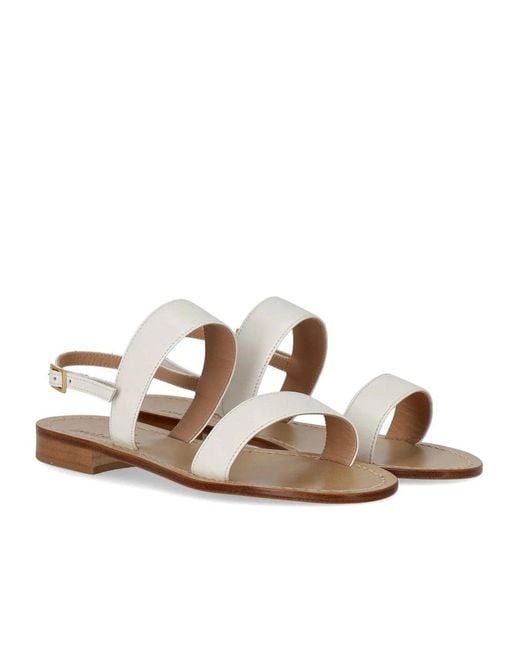 Paolo Ferrara White Flat Sandal
