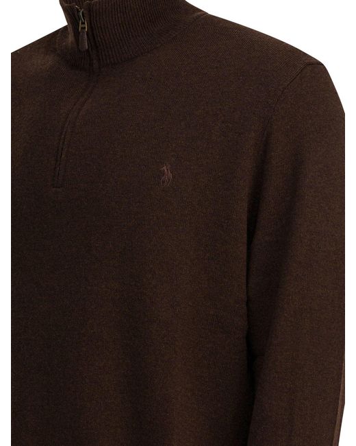 Polo Ralph Lauren Brown Wool Sweater With Zipper for men