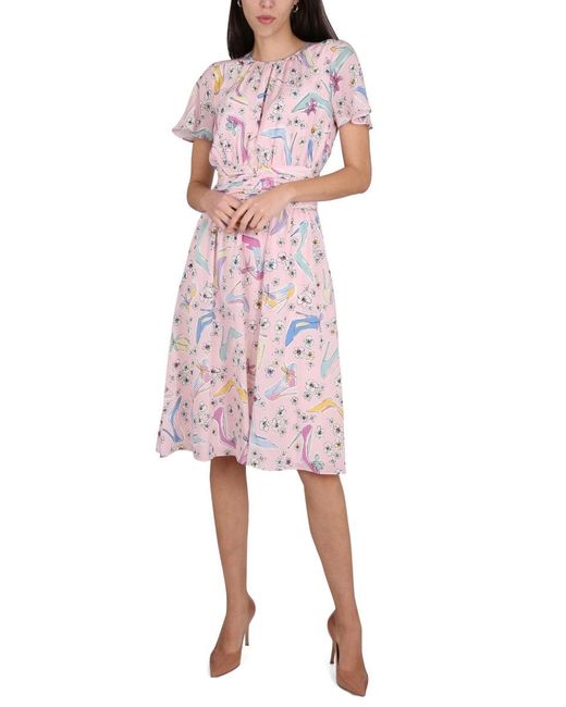 Boutique Moschino Pink Heels And Flowers Dress