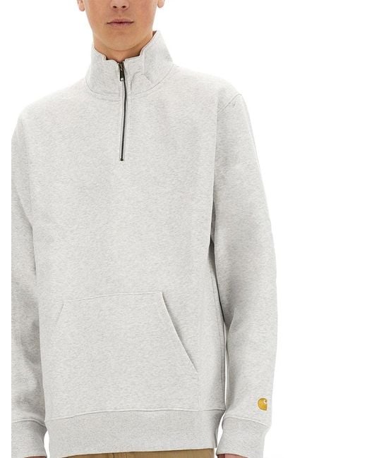 Carhartt White Half Zipper Sweatshirt for men