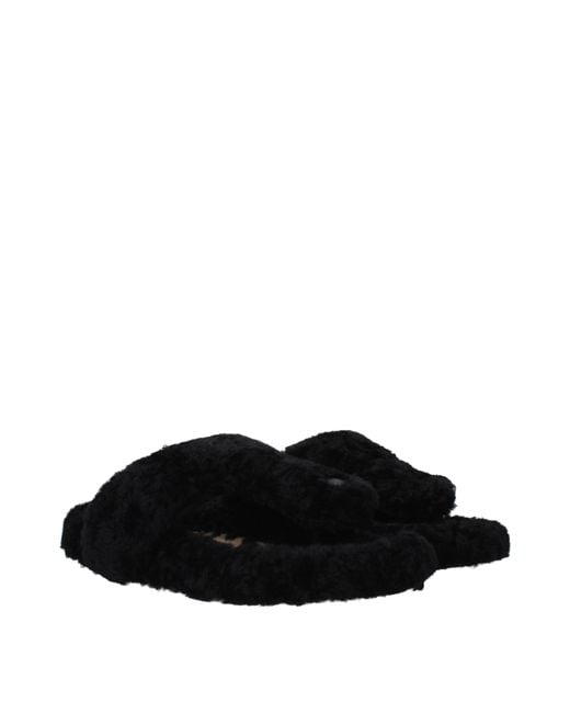 Loewe Black Slippers And Clogs For Fur