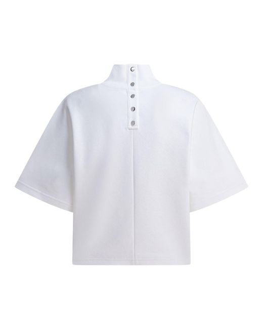 Alaïa White T Shirt With High Neck