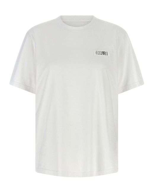 Camiseta con detalle del logo MM6 by Maison Martin Margiela de color White