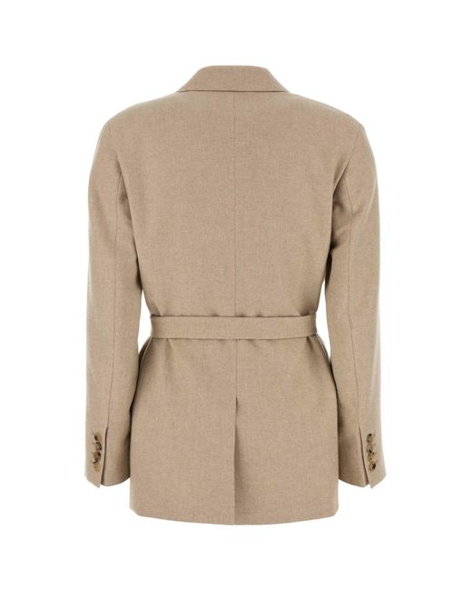 Max Mara Natural Cappuccino Wool Blend Randers Blazer