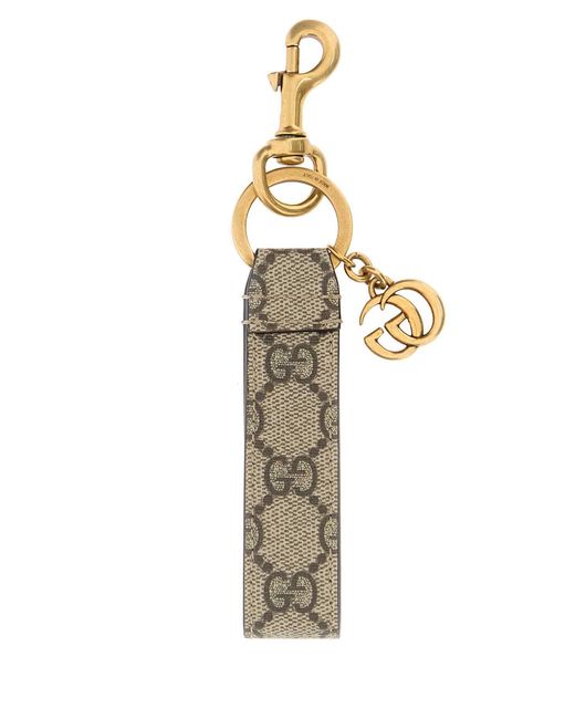 Gucci Metallic Printed Canvas Keyring for men