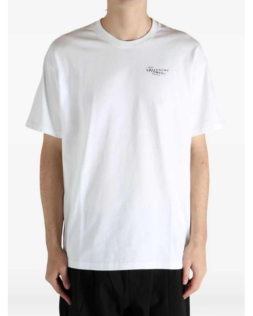 Givenchy White Stamp Cotton T-Shirt