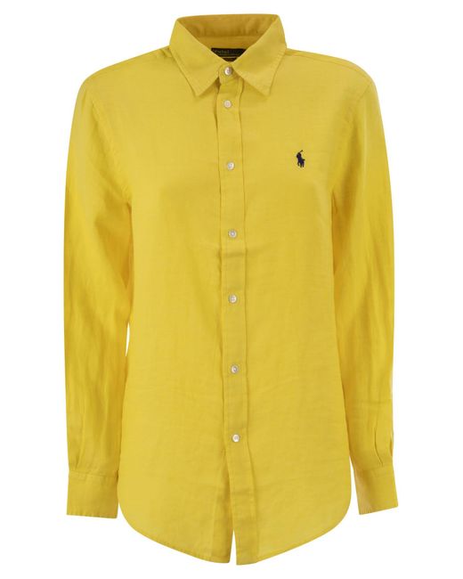 Polo Ralph Lauren Yellow Classic Fit Linen Shirt