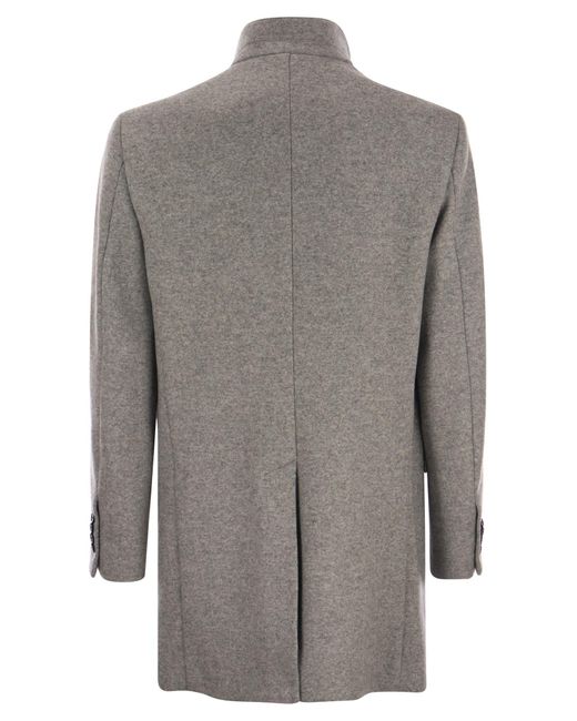 New Duty Wool Blend Coat Fay de hombre de color Gray