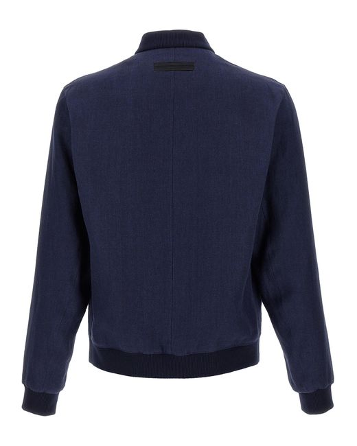 Zegna Blue Bomber Oasi Lino for men