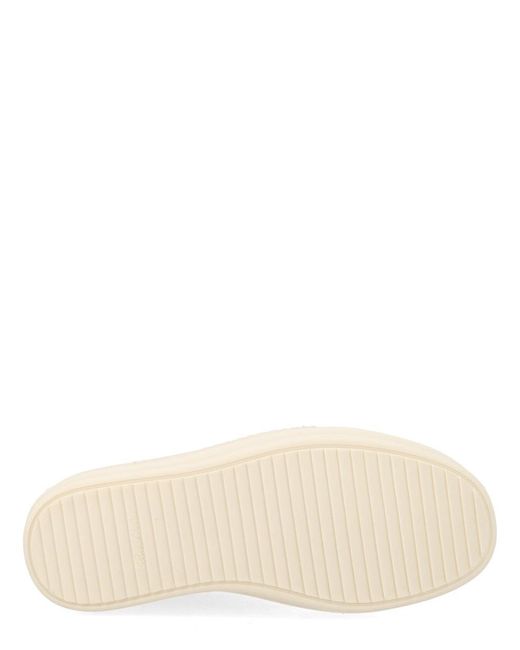 Rick Owens White Leather Low-Top Sneakers