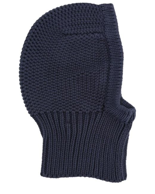 YMC Blue Knitted Balaclava for men