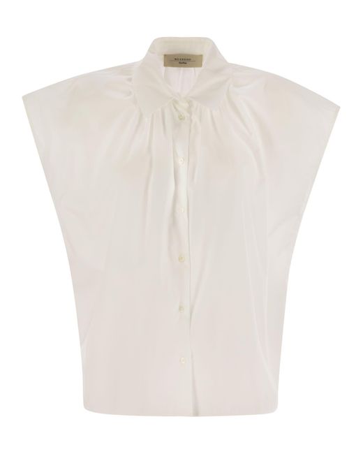 Vallo Wide Algody Camisa Weekend by Maxmara de color White