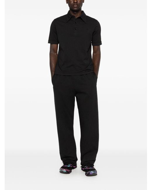 MM6 by Maison Margiela Black Logo Cotton Polo Shirt