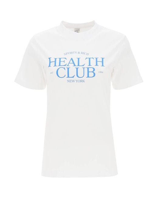 Sporty & Rich 'sr Health Club' T -shirt in het White