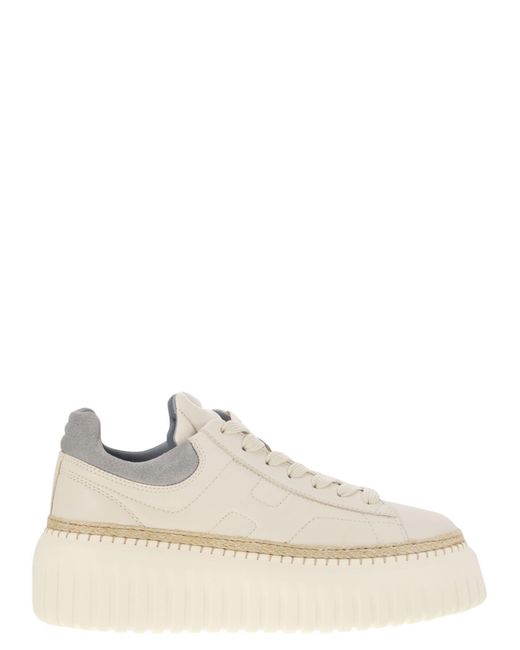 Hogan White H Stripes Leder Trainer
