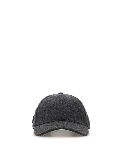 Prada Black Dark Flannel Baseball Cap
