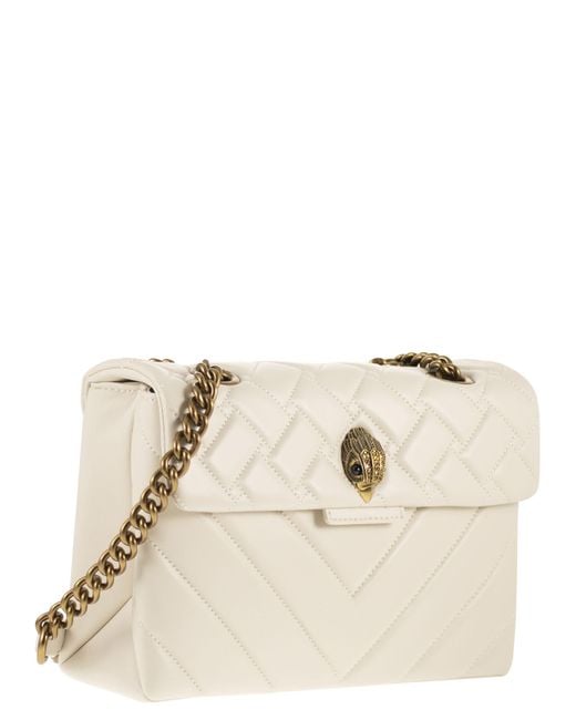 Kurt Geiger Natural Kensington Large Quilted Leather Shoulder Bag With Eagle Head