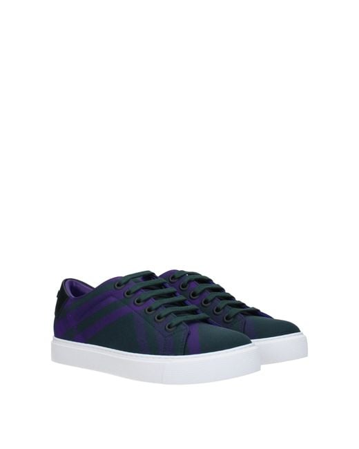 Burberry Blue Albridge Check Low-top Sneakers