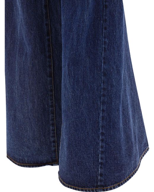 Sacai Blue Belted Flared Jeans