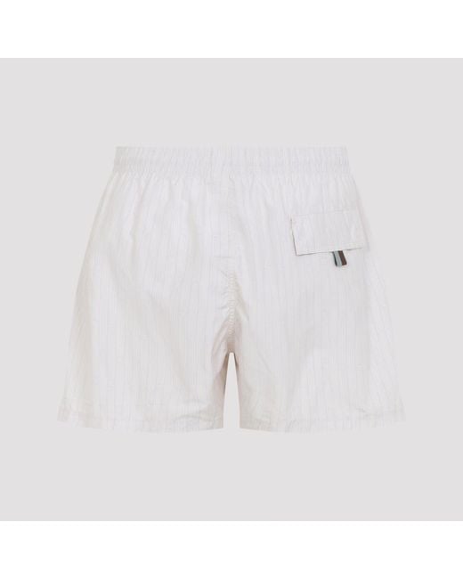 Canali White Polyester Swim Shorts