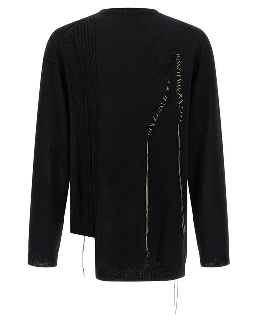 Yohji Yamamoto Black Hem Wool Sweater for men