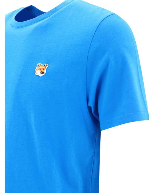 Maison Kitsuné Maison Kitsuné "fox Head" T -shirt in het Blue voor heren