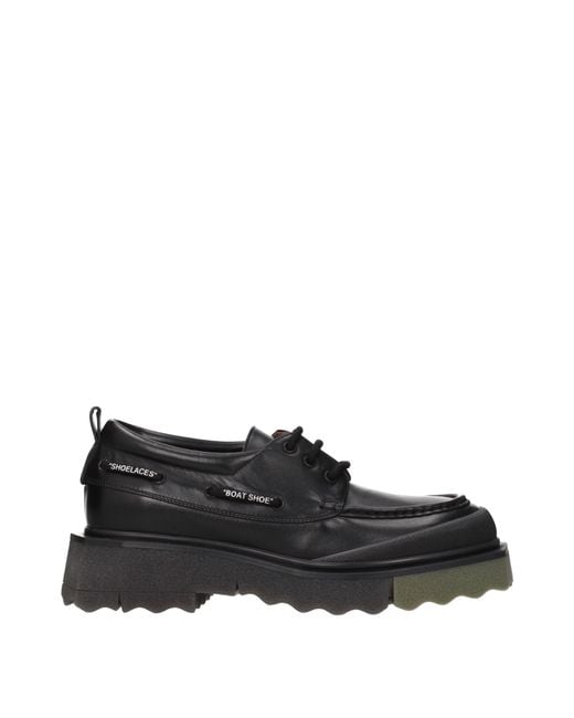 Off-White c/o Virgil Abloh Black Derby Uomo Pelle Nero/Verde Militare for men