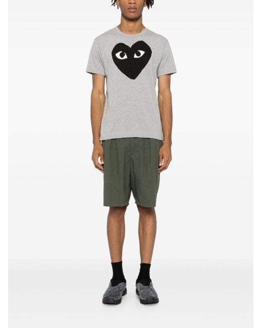 Comme des Garçons Gray Heart Cotton T-Shirt for men