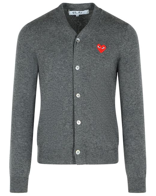 Comme des Garçons juega cárdigan de lana gris COMME DES GARÇONS PLAY de hombre de color Gray